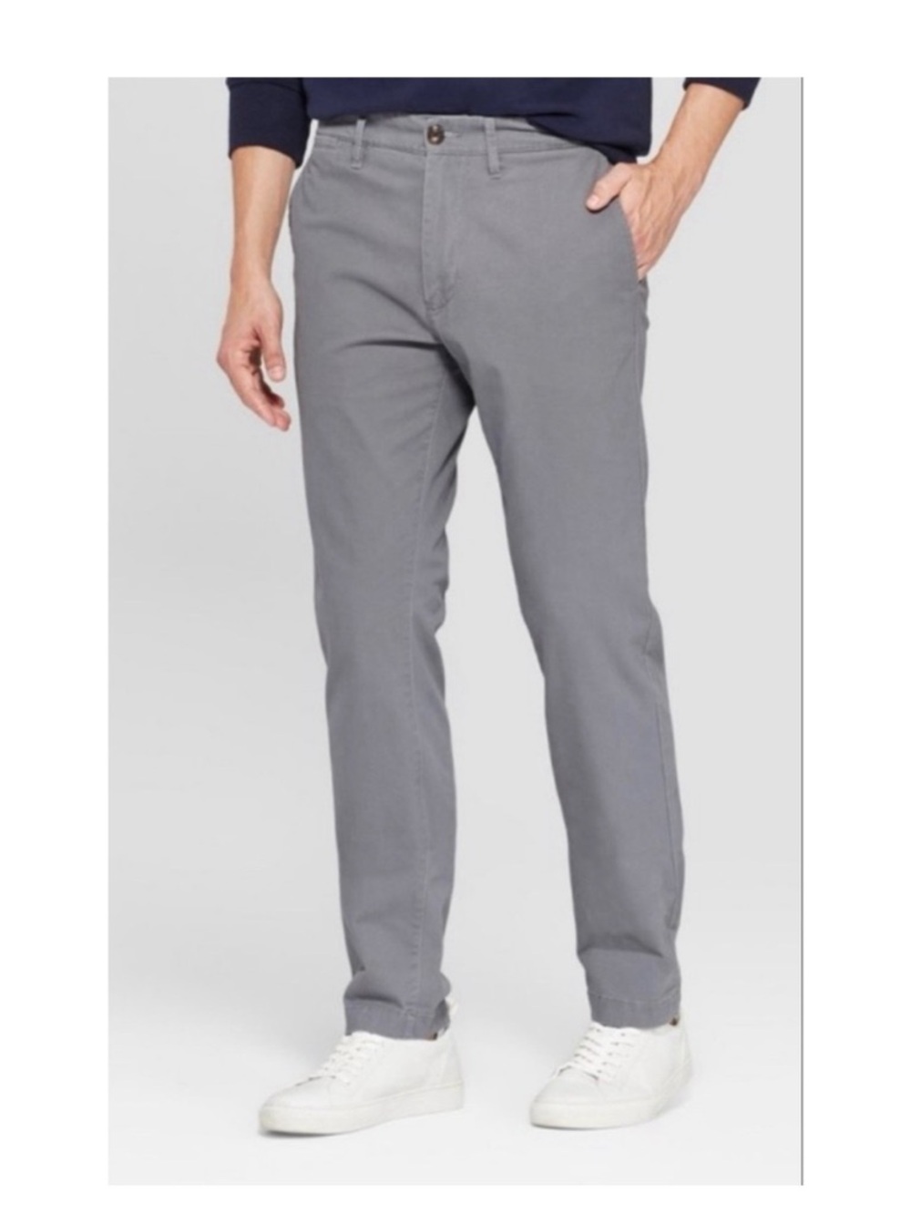 Goodfellow Men's Straight Fit Gray Hennepin Chino Pants Size 33x30